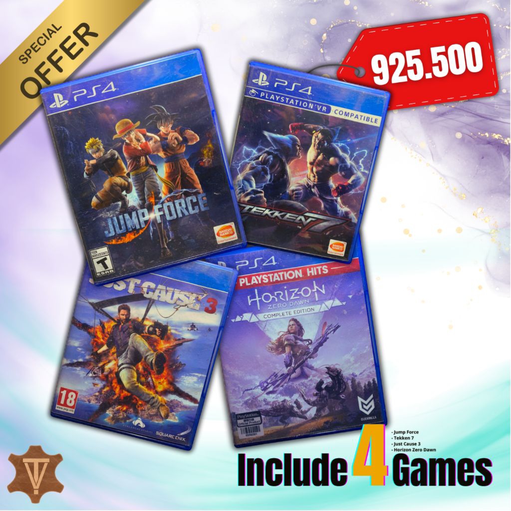 PAKET BUNDLING 4 GAME PS4 MURAH Tekken 7, Jump Force, Just Cause 3, Horizon Zero Dawn | DISKON SPESI