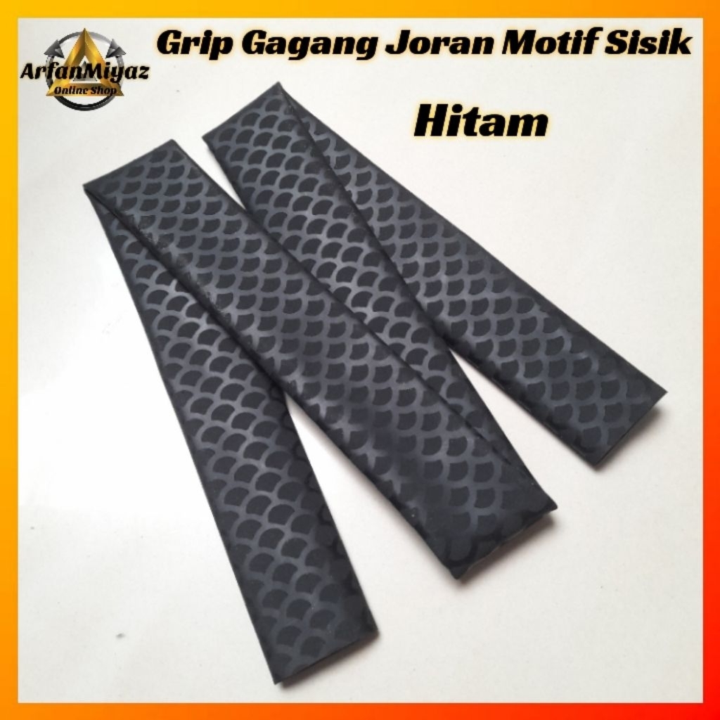 Grip karet Gagang Joran Motif Sisik  1 meter Hitam