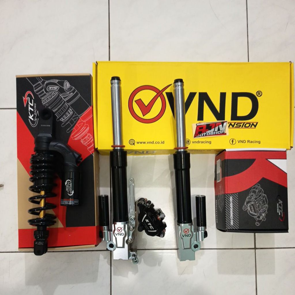 Paketan shok depan belakang+kaliper ktc hyloz Beat fi, beat karbu scoopy, vario 110, vario 125 vario