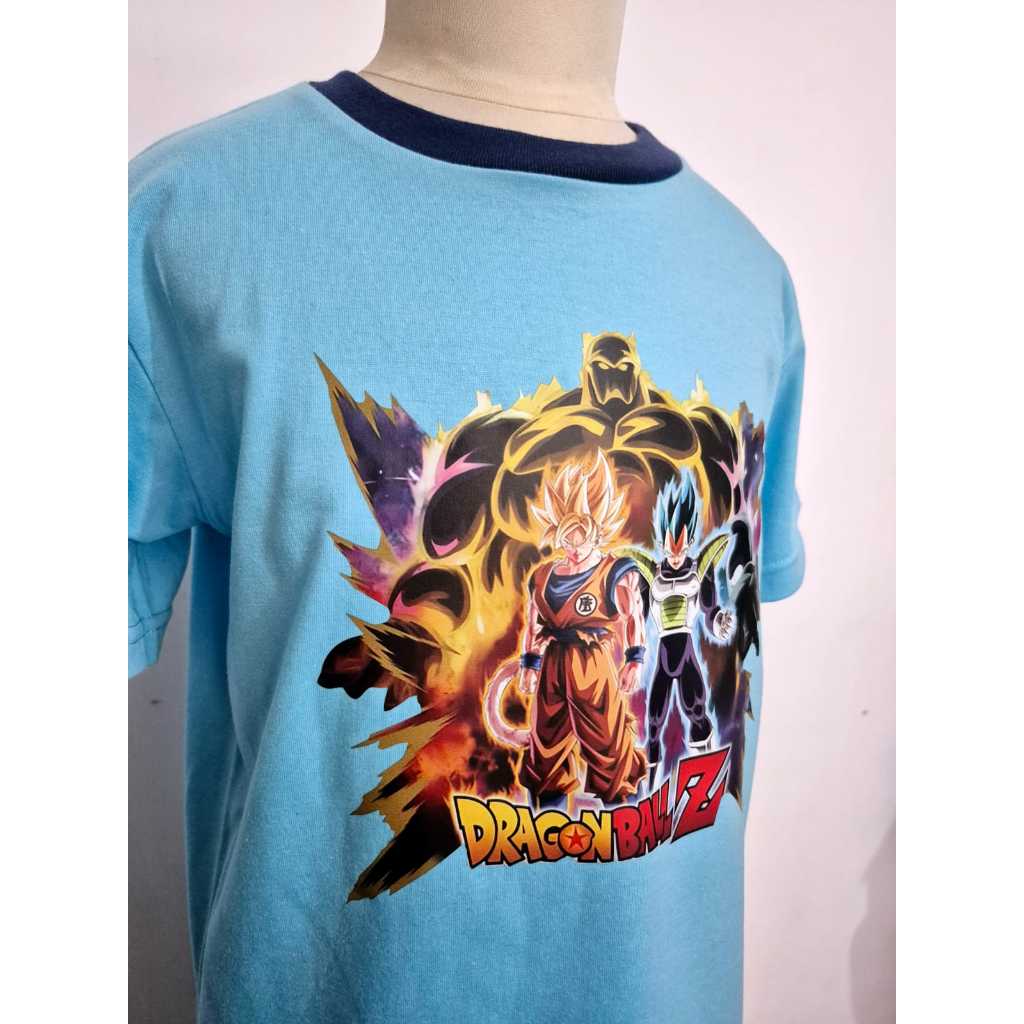 Helo Piyama - Baju Tidur Stelan Kaos Anak Cowok Dragon Ball Z Menyala Biru