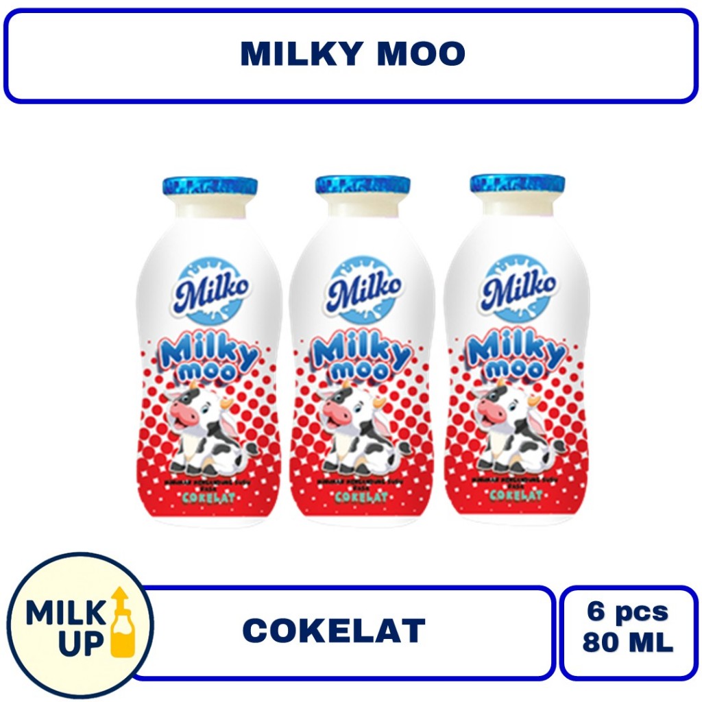 MILKY MOO COKELAT MINUMAN SUSU isi 6 botol x 63 ml
