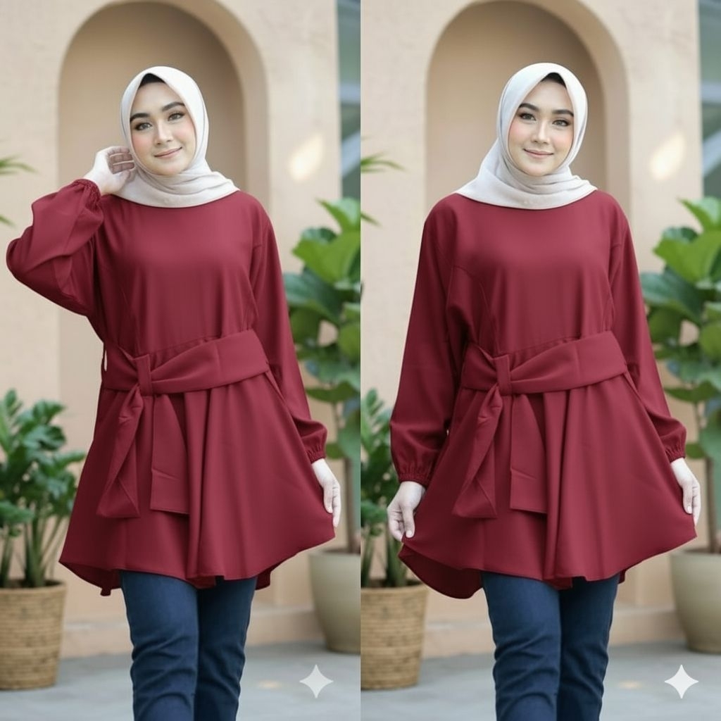 NAGITA TUNIK JUMBO SIZE XXXL CRINKLE AIRFLOW