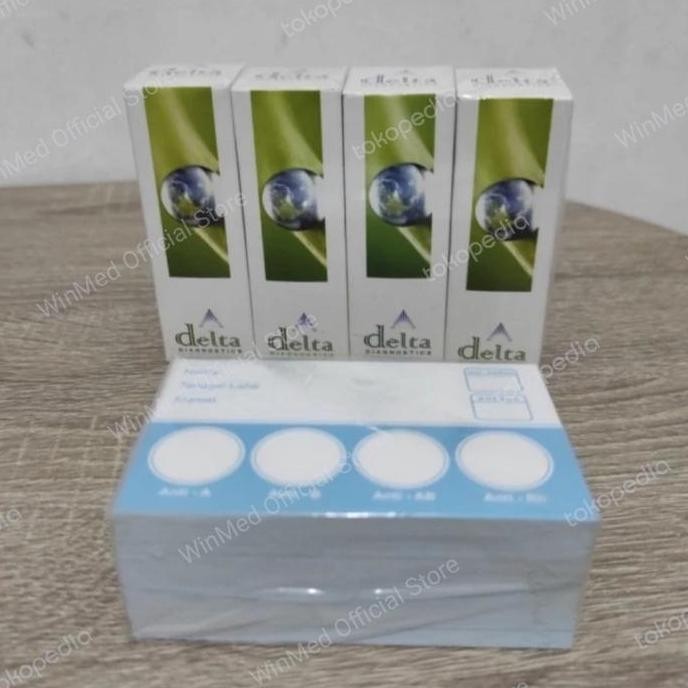 Test Golongan Darah Delta 1 set / tes golongan darah / Reagen Golongan darah + kartu