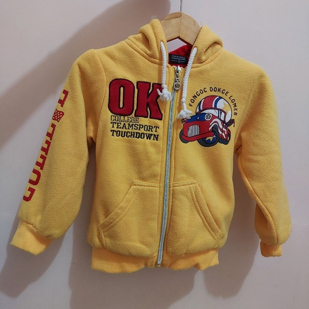 Outfit Winter Holiday - Jacket Anak Import Bahan Tebal Halus Motif Car Mobil