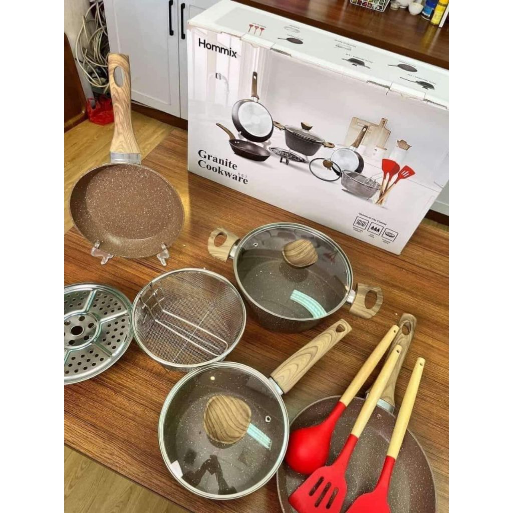 hommix granite cookware set
