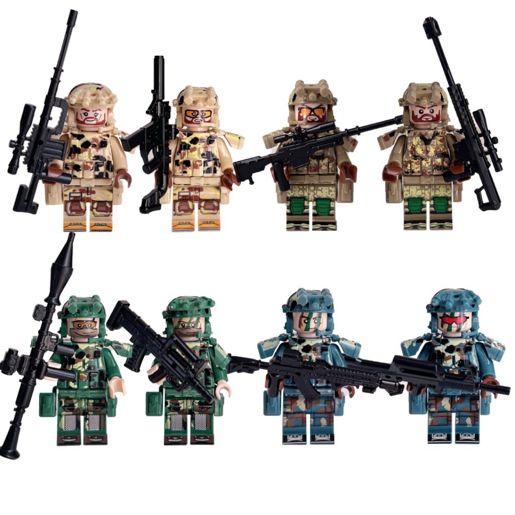Mainan brick minifigure tentara