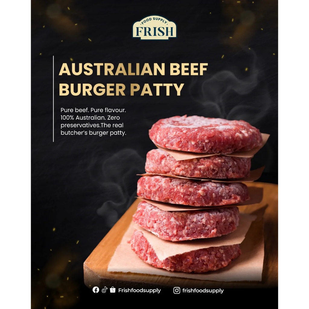 Beef Burger Patty - Frish Food Supply 100% Asli Daging Sapi Australia