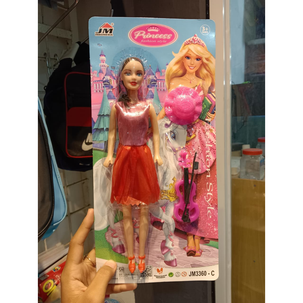 TRICTRAC MAINAN BONEKA BARBIE + BIOLA DAN TOPI (JM3360-C)