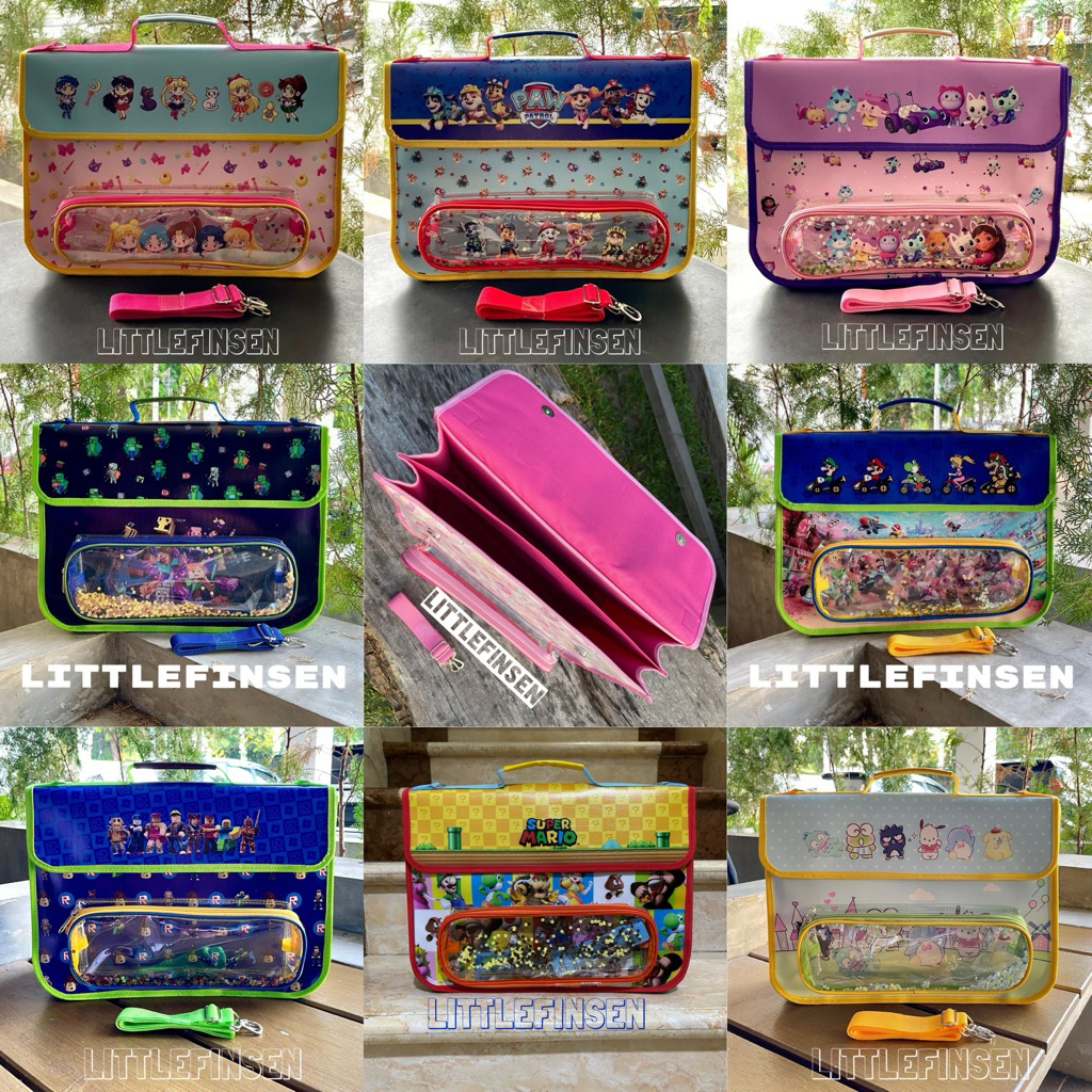 Tas folder anak/tas les anak/folder map anak/ tas folder pokemon sonic unicorn mario sanrio