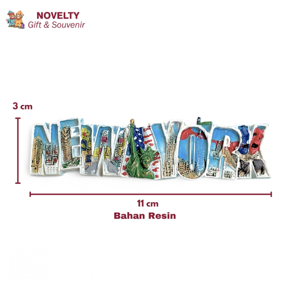 Souvenir magnet kulkas Resin Amerika oleh oleh negara Amerika
