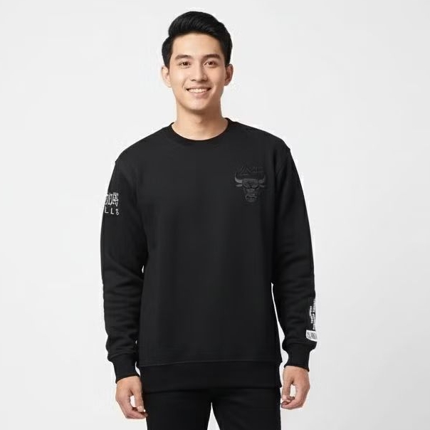 Sweater Crewneck CHICAGO BULLS Japan Hitam Premium Fulltag & Label Premium