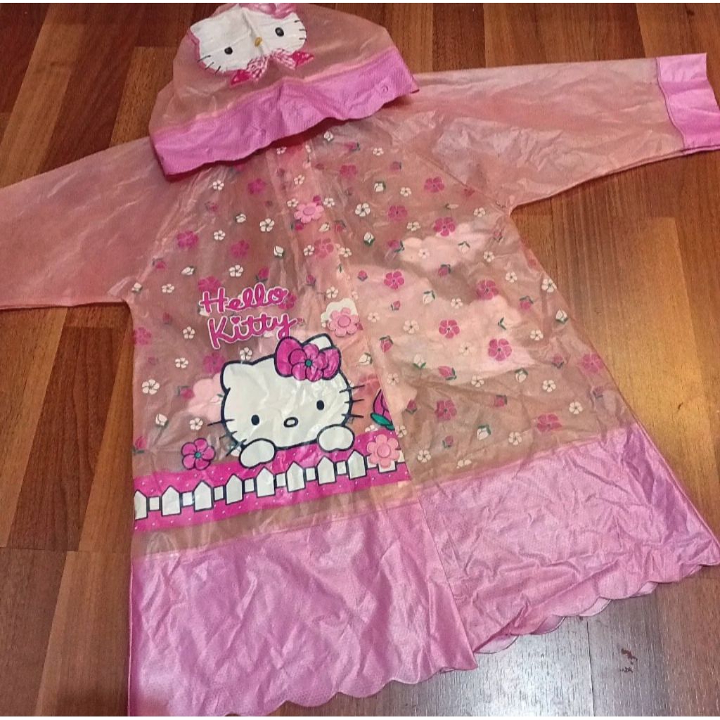 Kids Rain Coat Hello Kity Pink /Jas Hujan anak preloved