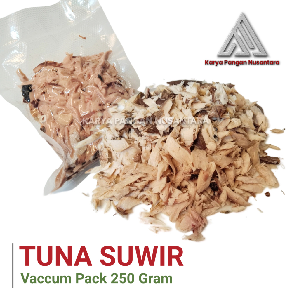 IKAN TUNA SUWIR PREMIUM IKAN TUNA SUIR SHREDDED TUNA FRESH FROZEN VACUUMED PACK 250GR