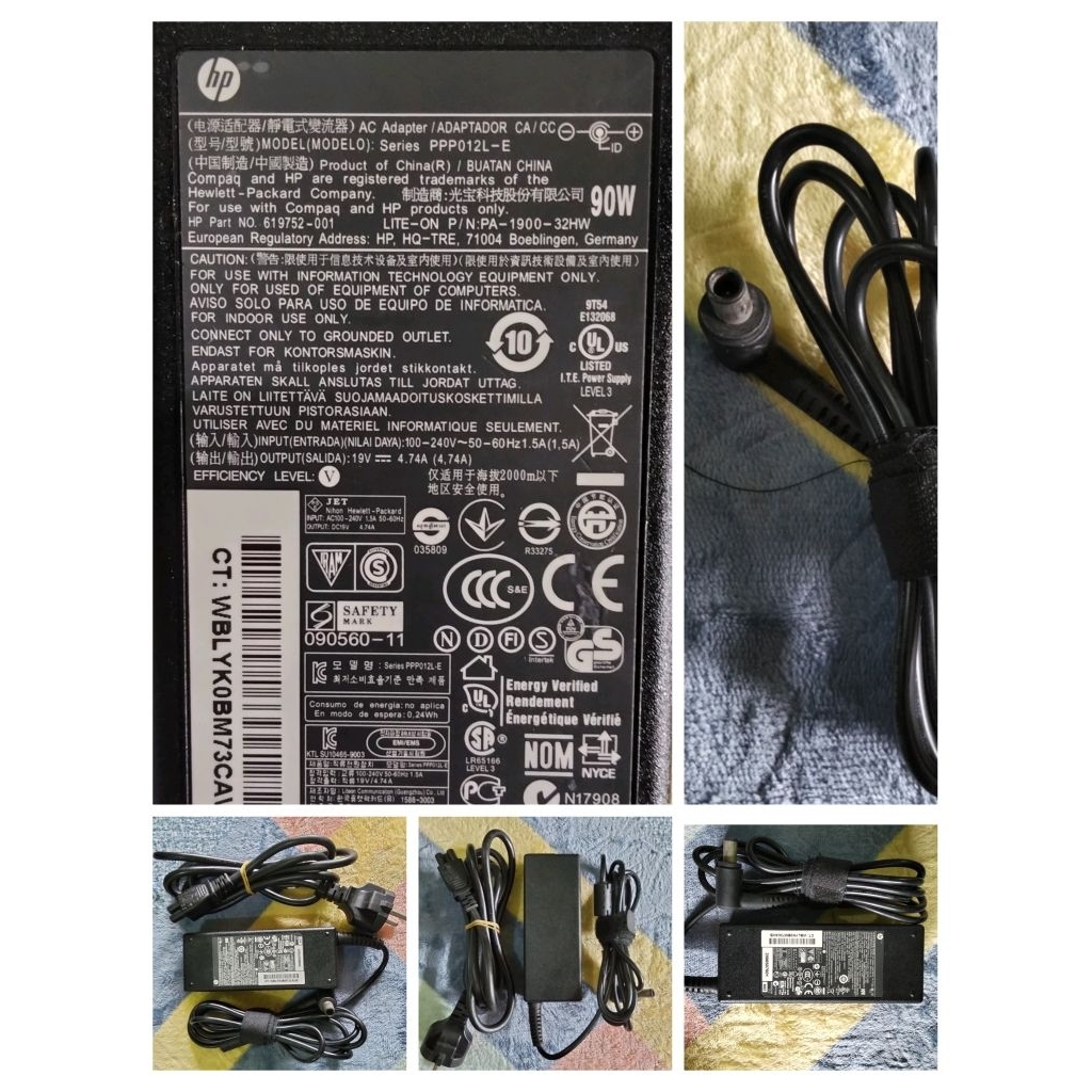 Adaptor Leptop  HP compak/pavilion/PC AIO 90W Original-normal