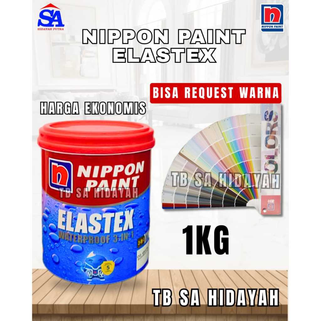 cat tembok waterproof nippon paint elastex (anti bocor) CAT TEMBOK WATERPROOF NIPPON ELASTEX 3IN1 1 