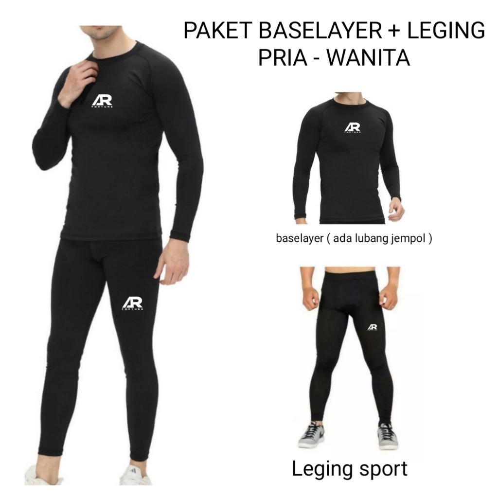 SET 2in1BAJU MANSET TANGAN PANJANG LEGGING SPORT PRIA WANITA FUTSAL SEPAK BOLA KIPER VOLLY