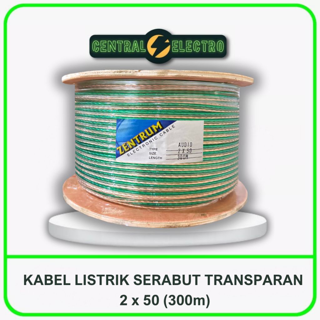 Kabel Listrik Serabut Transparan 2 x 50 (300 Meter)