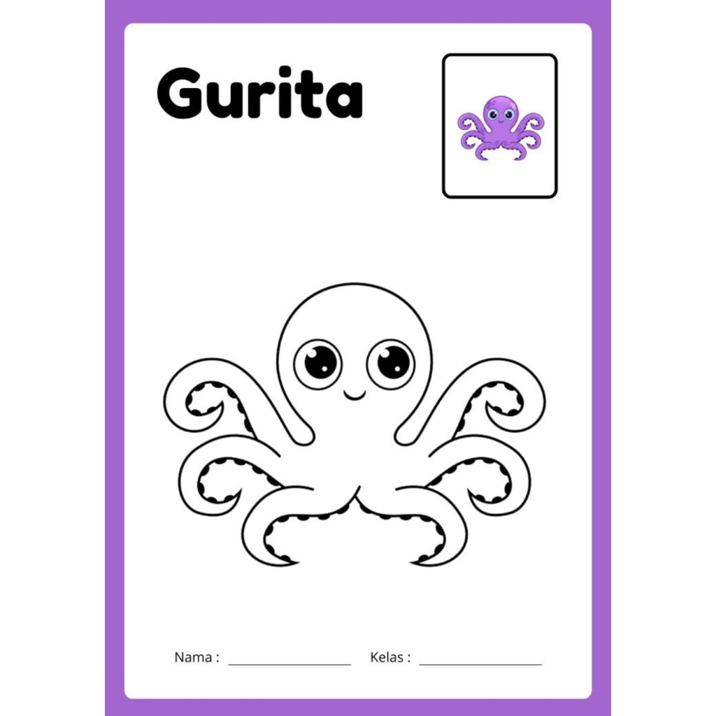 Buku mewarnai anak TK bebas pilih gambar