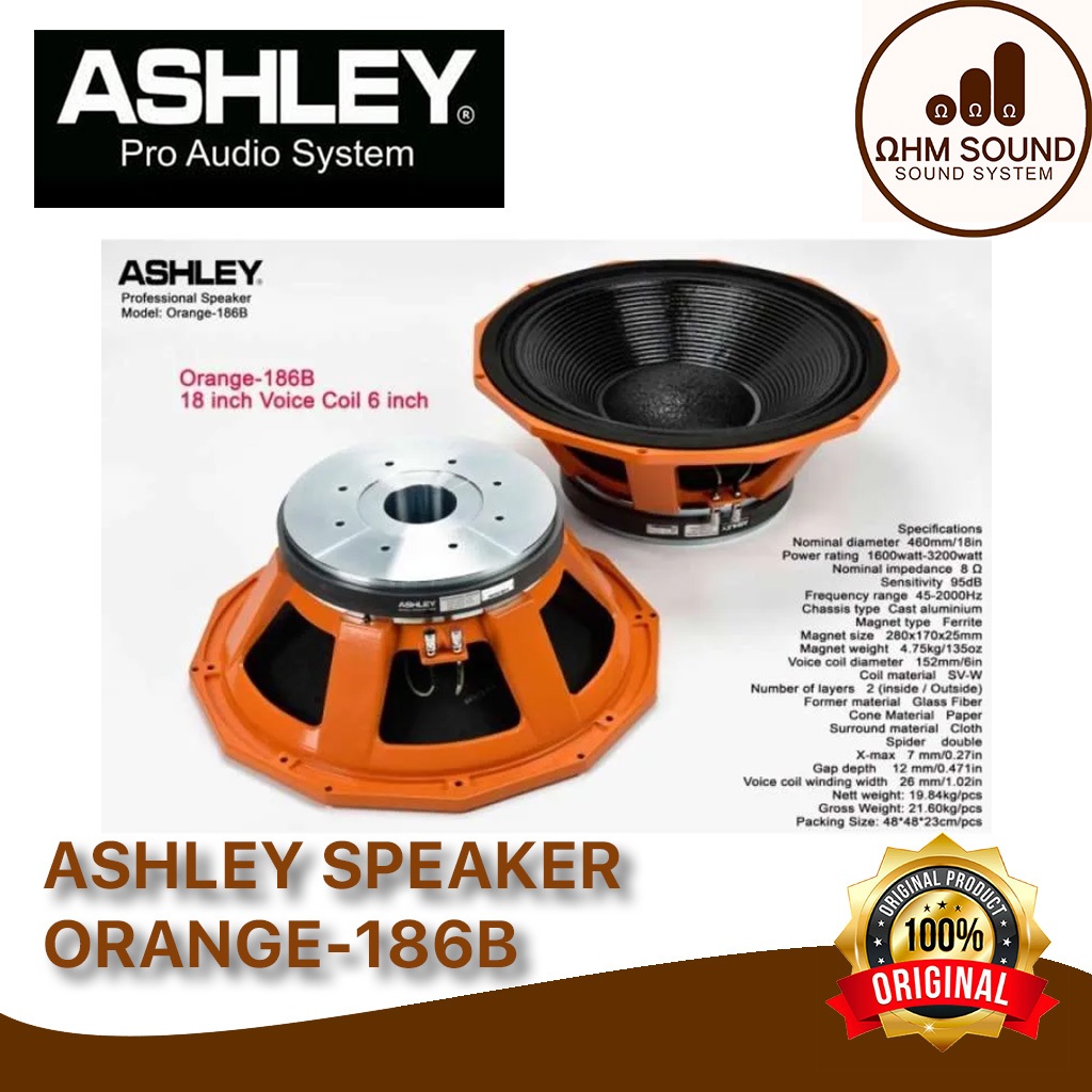 PROMO Speaker Ashley Orange-186B ASHLEY SPEAKER ORANGE186B ORANGE 186B WOOFER ORIGINAL