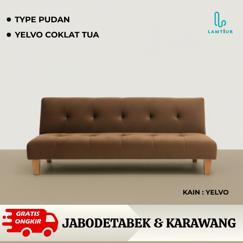 Sofa Bed Lipat / Sofa Minimalis / Sofa TV / Type Pudan Yelvo Coklat Tua
