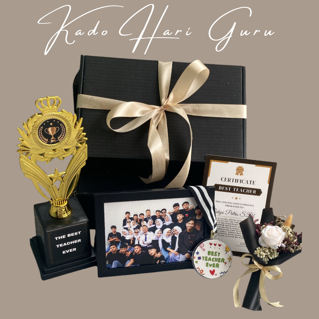 hadiah kado hari guru ulang tahun anniv hari ibu trophy sertifikat medali custom