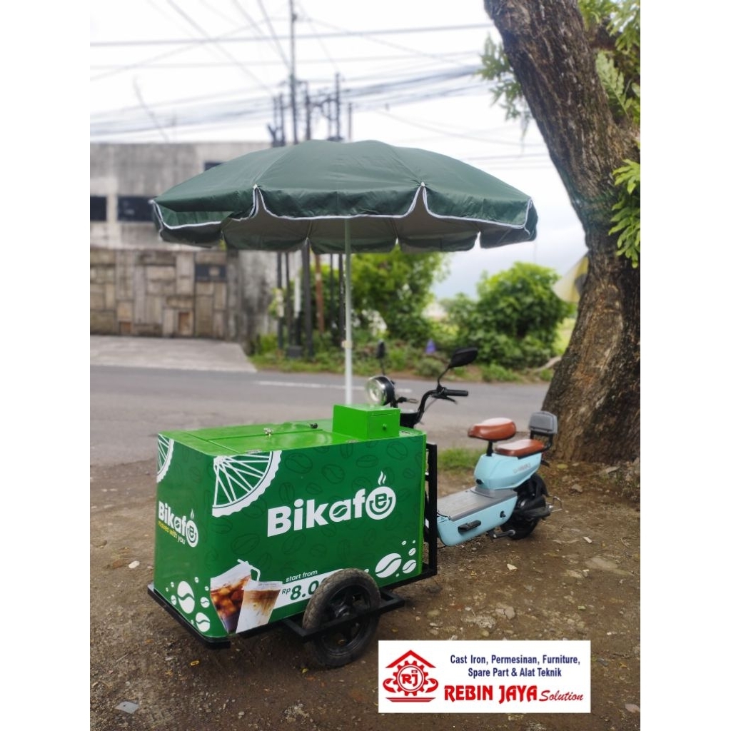 Gerobak Jualan Sepeda Listrik Custom es Goyang kekinian free ongkir jawa
