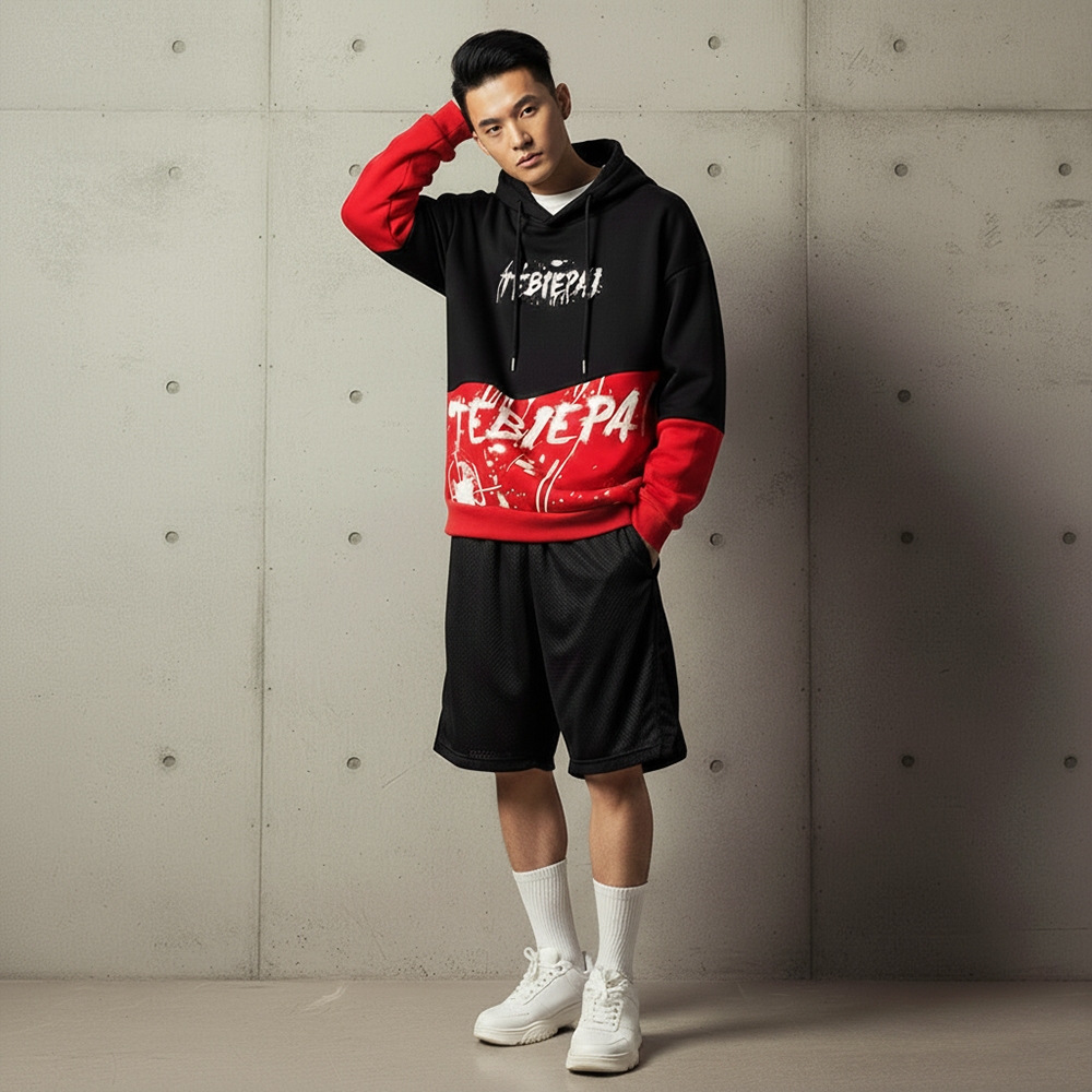 ICHI RO Hoodie Pria TEBIEFAI Kombinasi Sweater Hodie Cowok Fleece Jaket Jumper Keren Murah