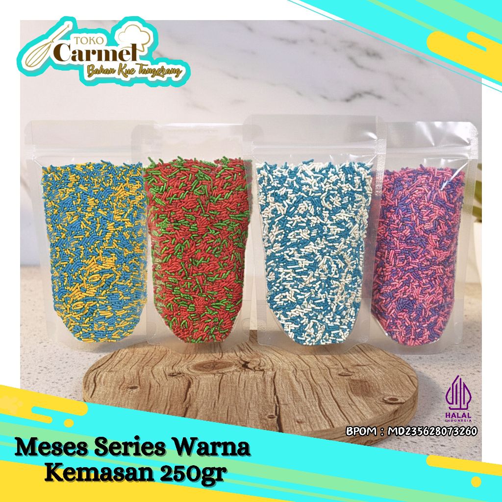 ELMER Meses Warna Warni - Coklat Meises aneka rasa Cheese, Tiramisu, Topping Donat Minion, Cake Natal 2