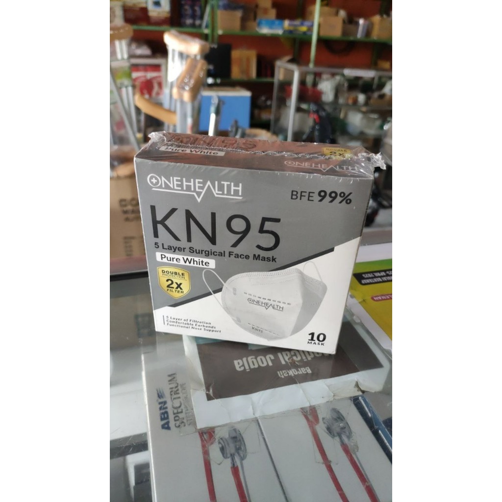 Masker KN95 OneHealth Medis Dewasa 5 Lapis Earloop Box 10 Pcs Facemask Disposable Menyaring Debu & P
