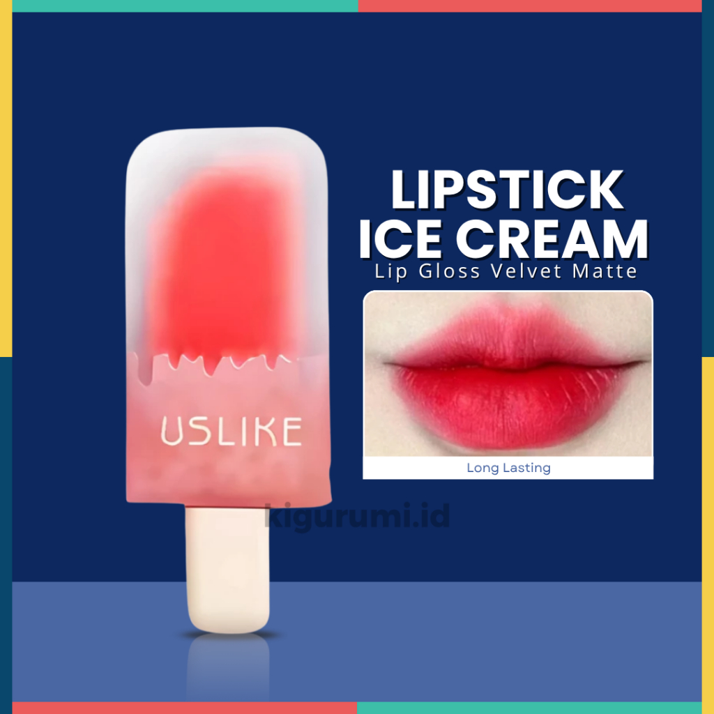 USLIKE Ice Cream Lipstick Korean Es Krim Lip Glaze Matte Lip Gloss Velvet Lipstik XX168