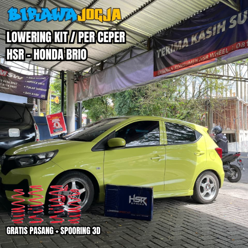 Per Ceper Lowering kit Brio - Lowering Kit HSR merah Honda Brio Orignal HSR