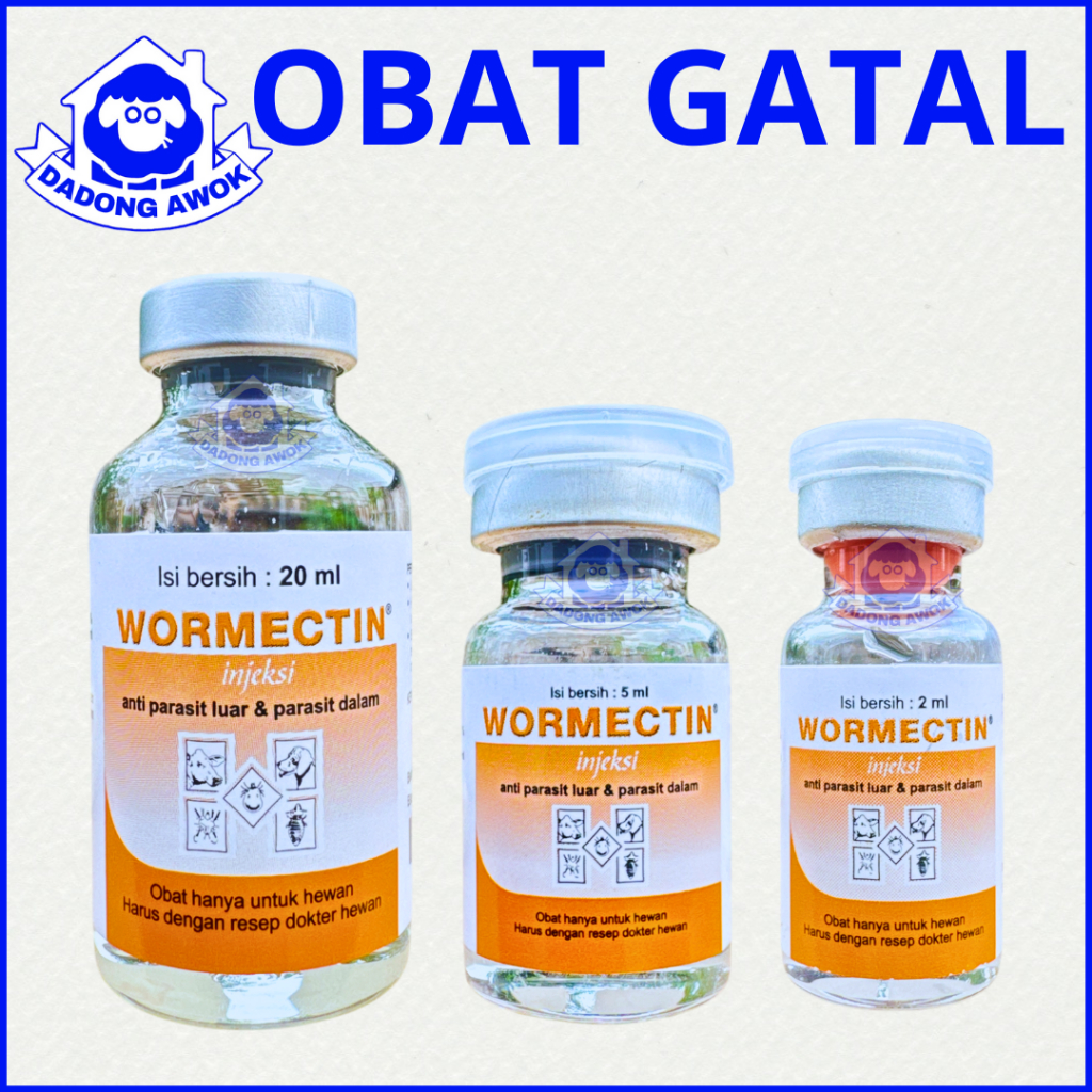 WORMECTIN 2Ml / WORMECTIN 5ml / WORMECTIN 20 ml Obat gatal Gudik Kutu Caplax parasit  kambing  domba