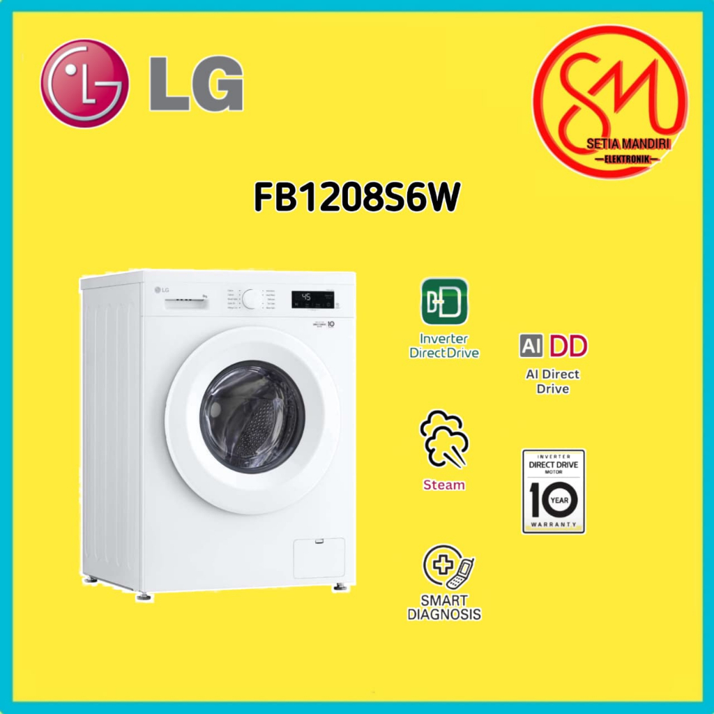 LG FB1208S6W Mesin Cuci Front Loading