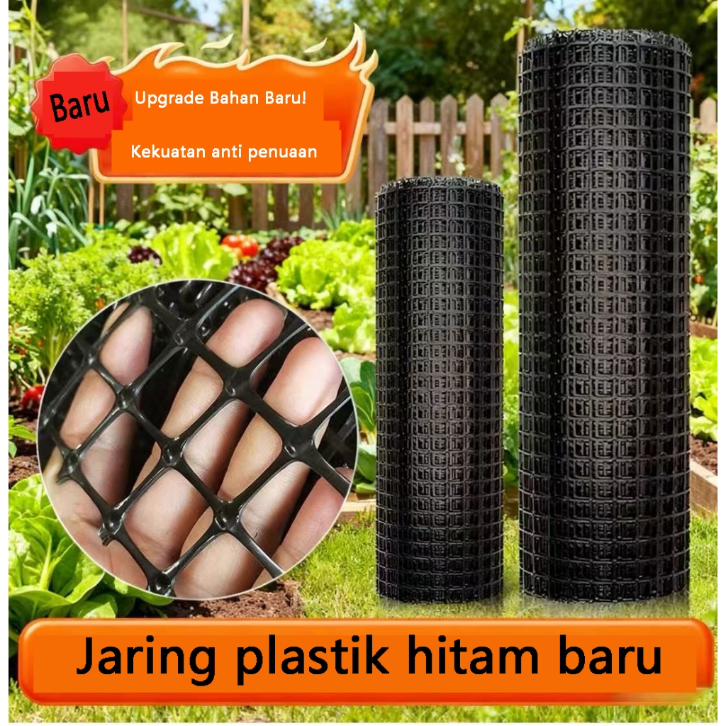 Jaring nilon hitam berkekuatan tinggi, panjang 50 meter, kedap debu dan mampu menahan pasir, cocok u