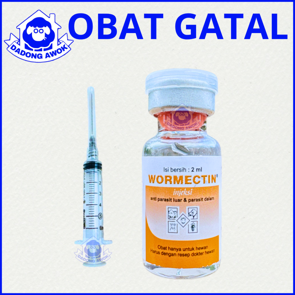 WORMECTIN 2ml wormectin kucing Obat Gudik, Kutu, gatal Caplax, Parasit Tungau MEDION wormektin