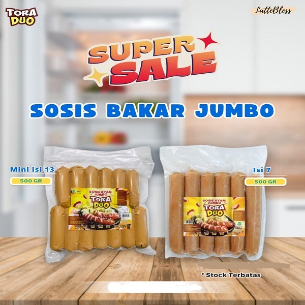SOSIS AYAM JUMBO ORIGINAL TORA DUO 500GR ISI 7PCS HALAL CHICKEN SAUSAGE TORADUO