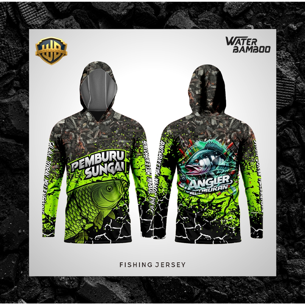 JERSEY MANCING PEMBURU SUNGAI FULL PRINTING UV PROTECT BAHAN DRY FIT PREMIUM LENGAN PANJANG