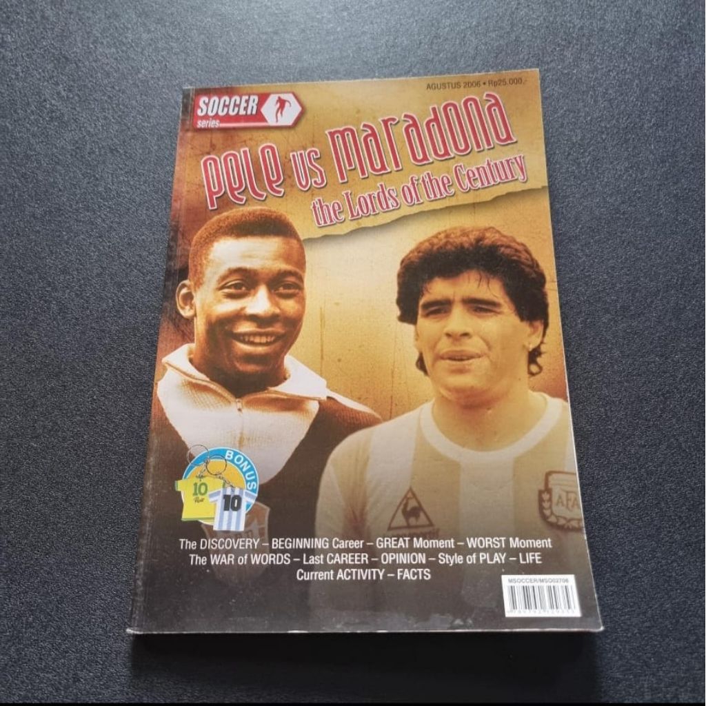Majalah HAI SOCCER Edisi Agustus Tahun 2006 - Pele Vs Maradona