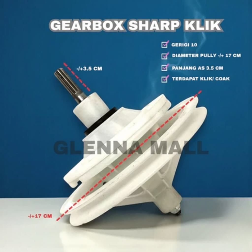 GEARBOX MESIN CUCI SHARP TINS / GEARBOX MESIN CUCI SHARP KLIK / GEARBOX MESIN CUCI SHARP 14 KG