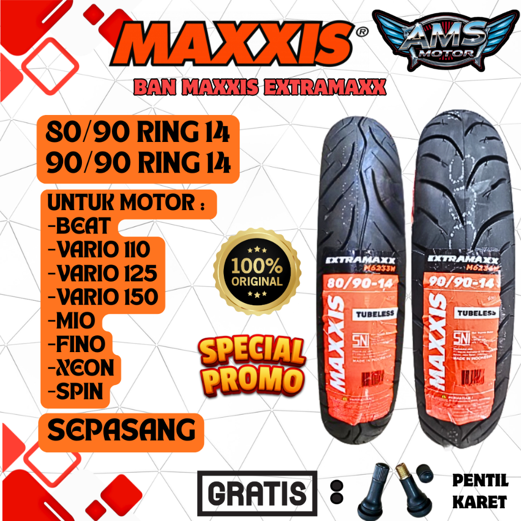 BAN DEPAN BELAKANG MOTOR BEAT / VARIO 110 / VARIO 125 / VARIO 150 / SCOOPY LAMA / SPACY / GENIO OLD 