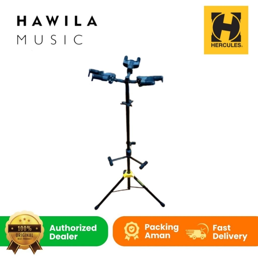 stand Gitar Triple HERCULES GS432B PLUS GS 432 B Stand Guitar Trio Ganda ORIGINAL