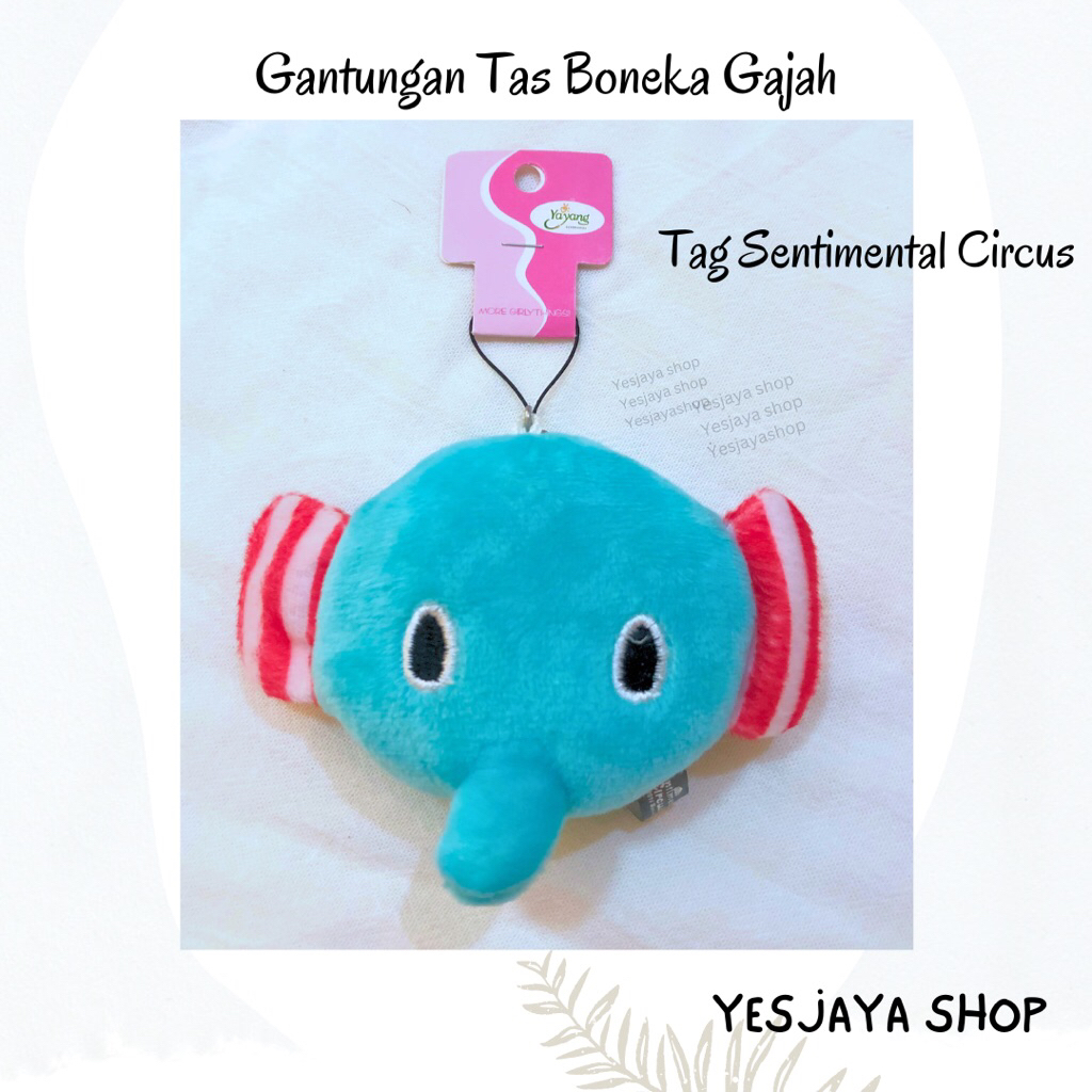 {+Freebies} Gantungan Boneka Gajah Biru Yayang Sentimental Circus / Elephant Bag Charm Lucu / Elepha