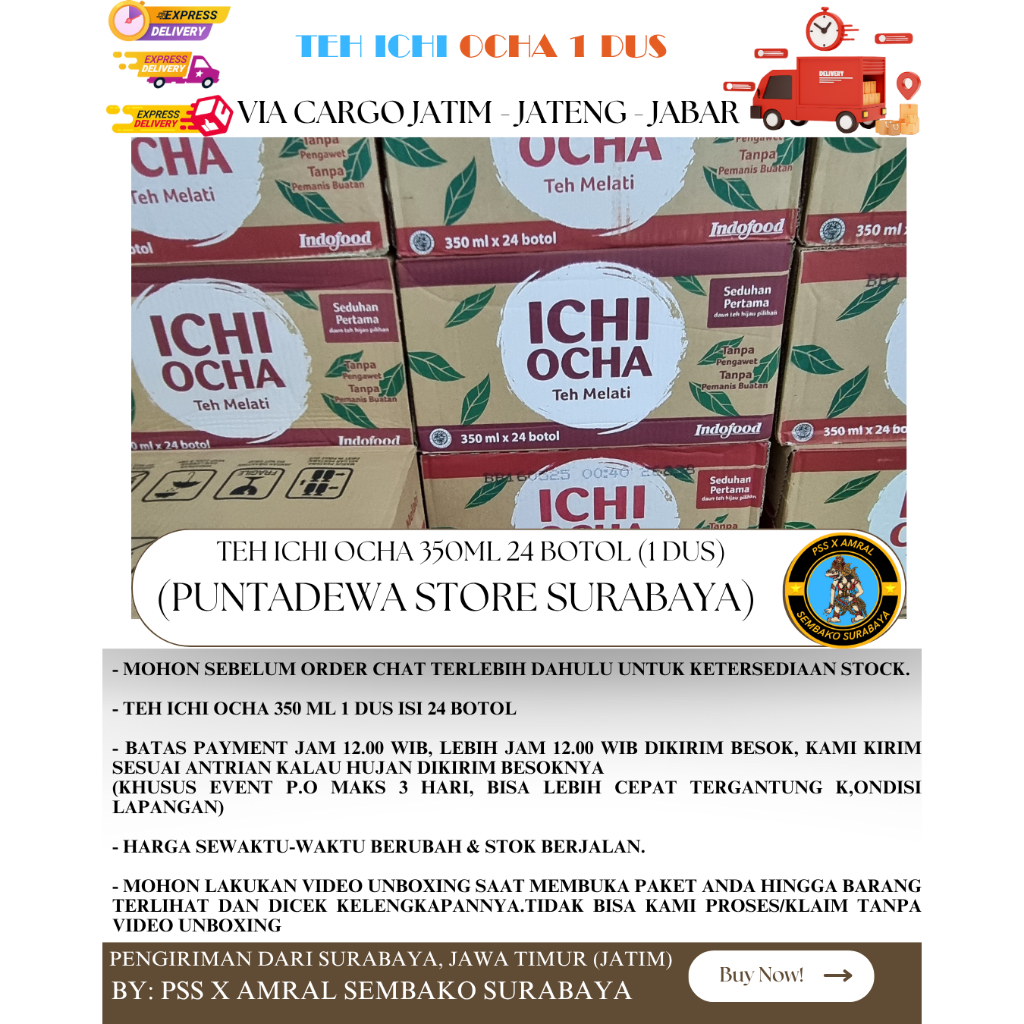 Ichi Ocha 350ml 1 dus isi 24 botol Surabaya
