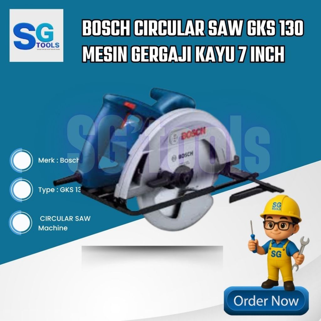 Bosch Circular Saw 7" GKS 130 - Mesin Gergaji Listrik Circular Saw 7" GKS 130 Bosch - Mesin Circular