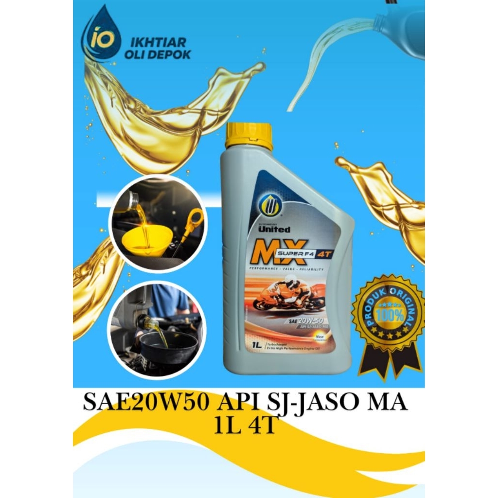 UNITED OIL MX SUPER F4 20W-50 UK 1L API SJ / JASO MB