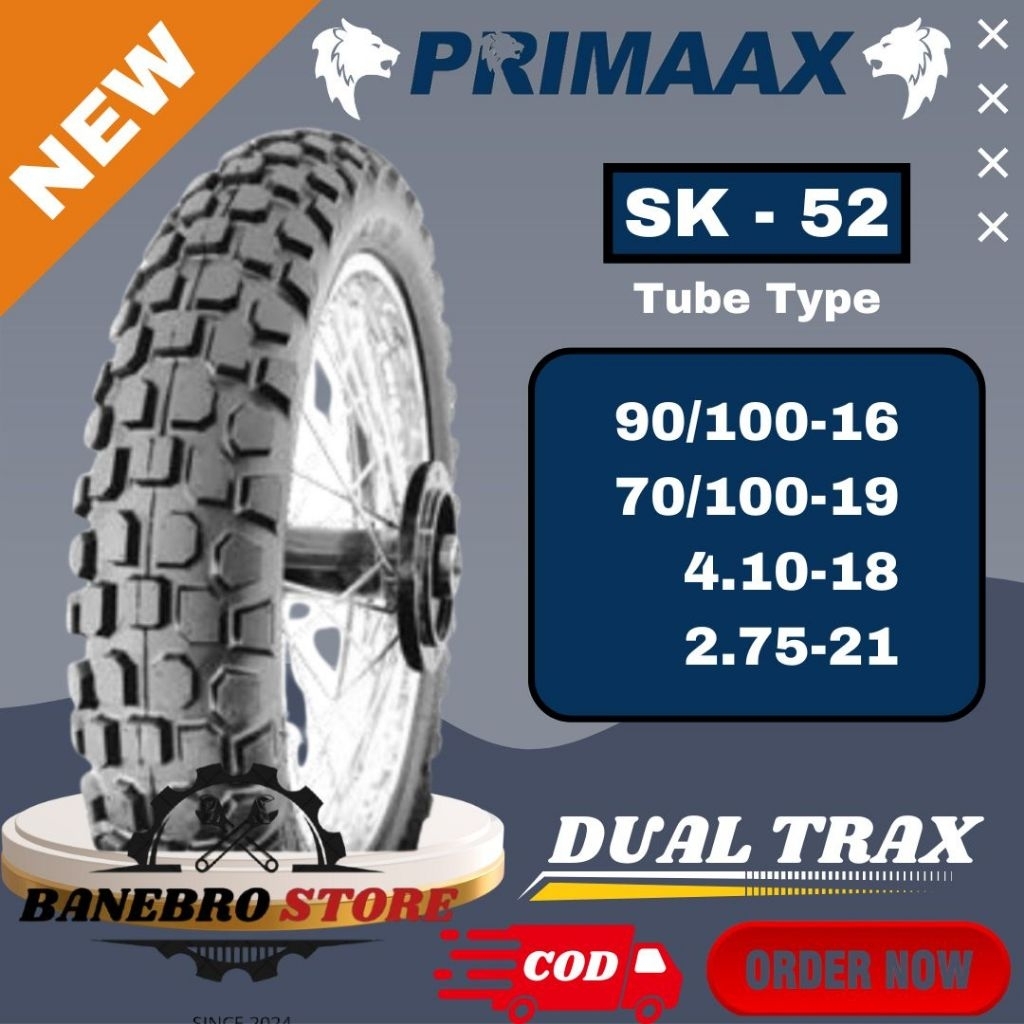 BAN PRIMAAX SK-52 RING 16 18 19 21 TUBE TYPE/NON TUBELESS/BAN TRAIL/SEMI CROSS