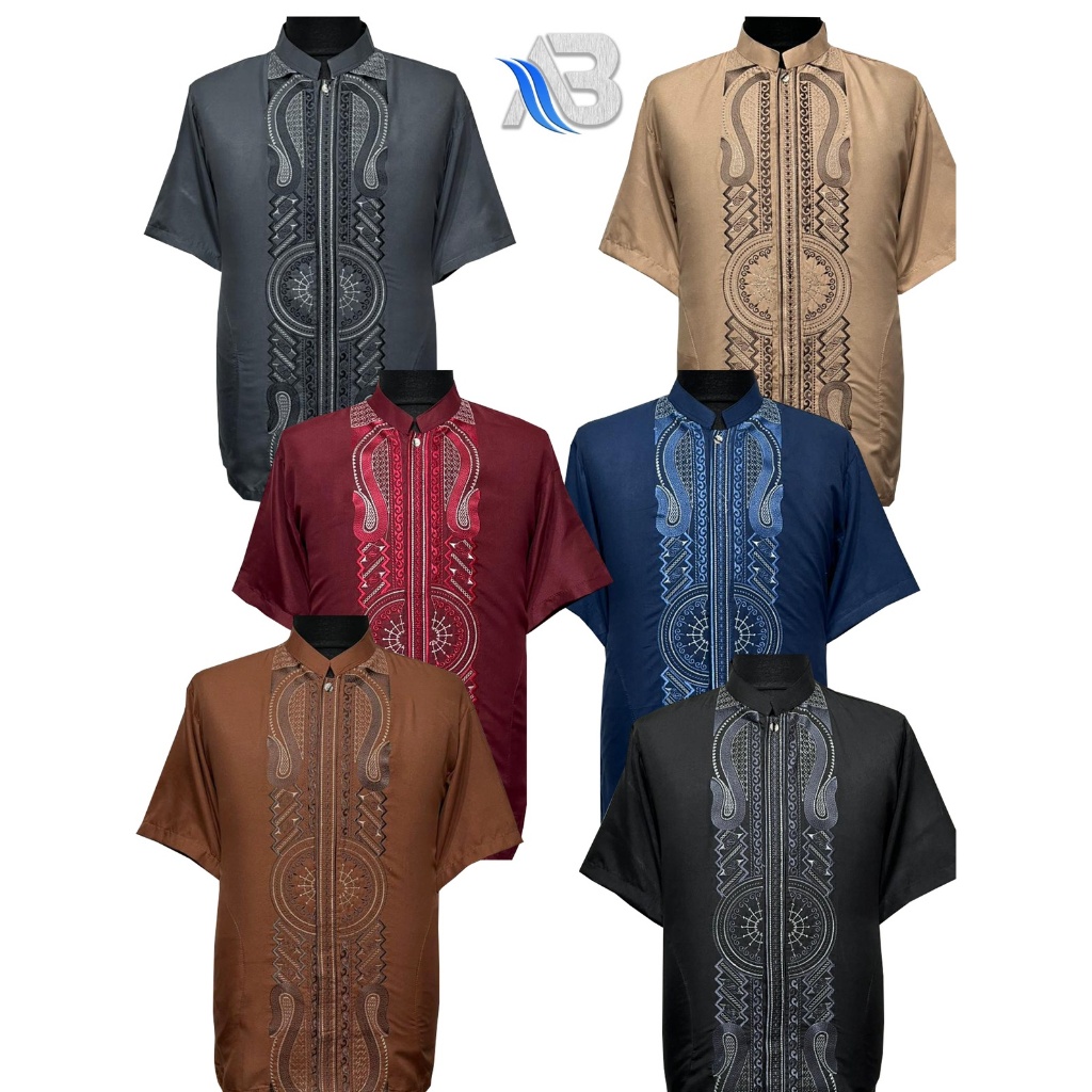 Baju Koko Pria Dewasa Terbaru Koko Al qadr Koko AB al kahfi Bareno Lengan Pendek Katun COD