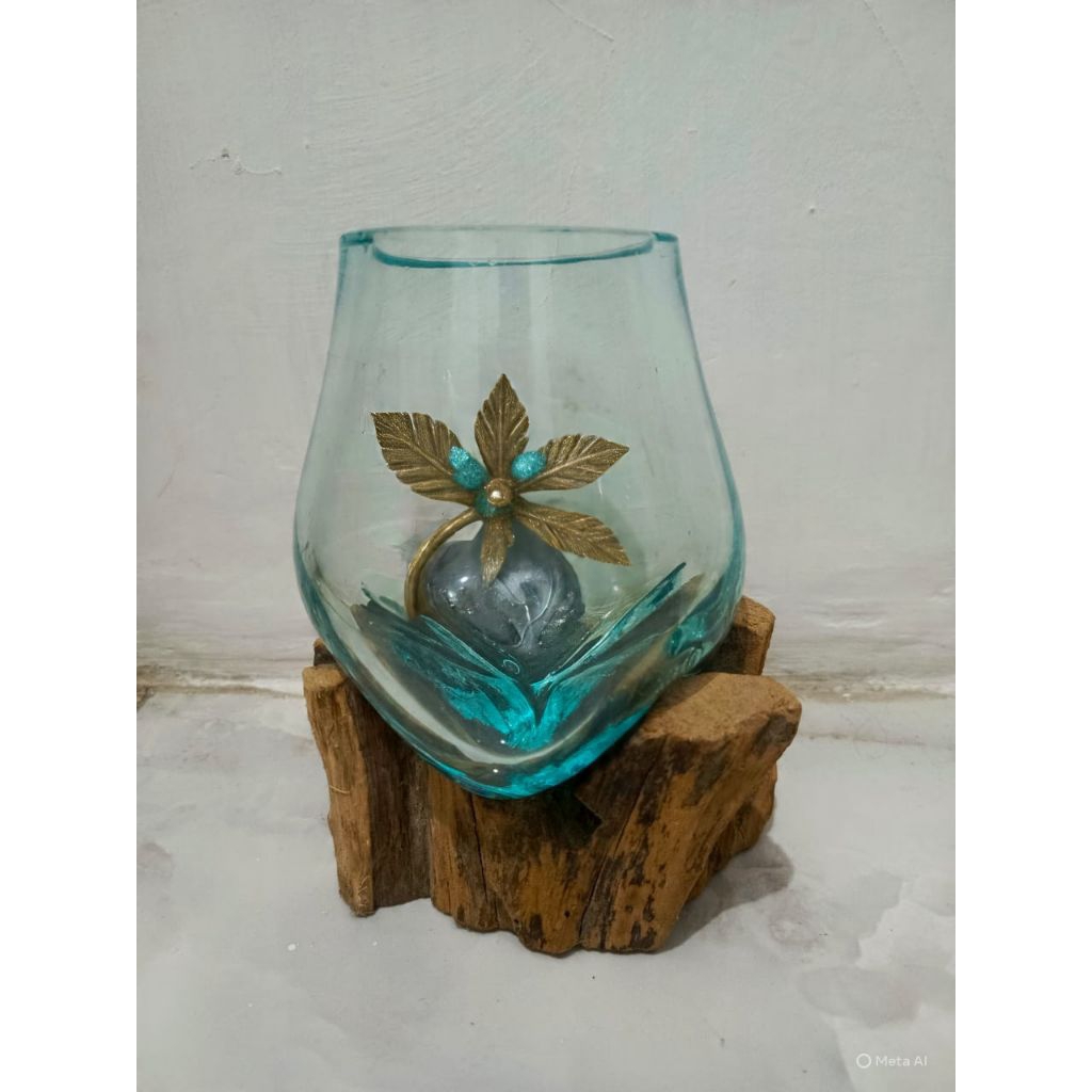 aquarium, unik, alas, kayu/vas,bunga/root,glass,cocok,buat,ikan,hias/cupang/gupy,dll