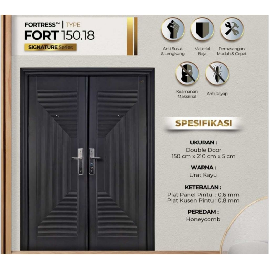 Pintu Baja Fortress Kupu Tarung Fort 150.18 Ukuran 150x210 Free Ongkir Semarang