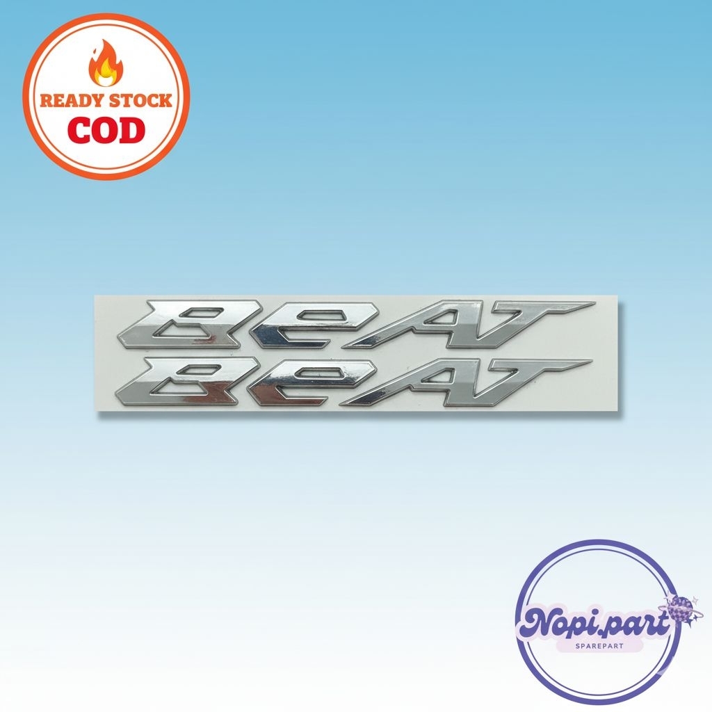 emblem beat deluxe silver timbul sepasang